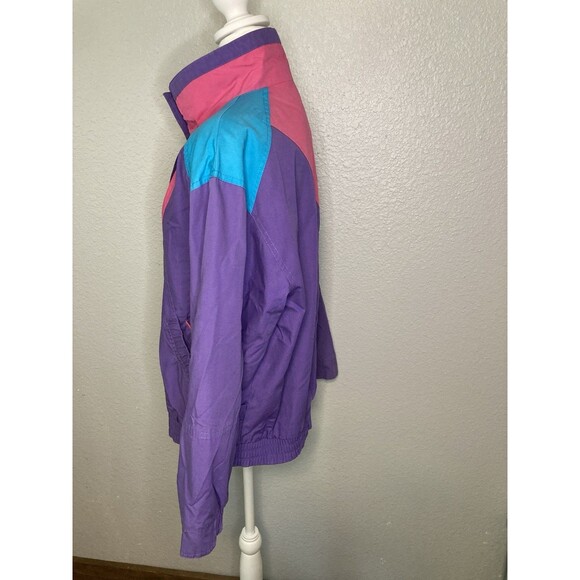 Vtg Y2K Ski Jacket Womens M Funky Retro 70s Bold Color Block Lightweight Coat - Picture 12 of 13